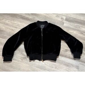 CHOCOLATE USA‎ Black Faux Fur Bomber Jacket Women's M/M